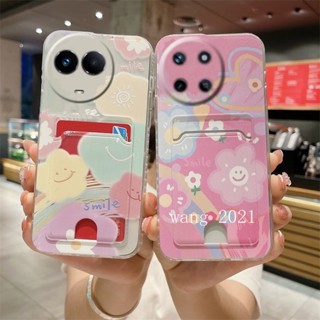 ใหม่ เคสโทรศัพท์มือถือ ซิลิโคนนิ่ม TPU กันรอยเลนส์กล้อง ลายการ์ตูนน่ารัก พร้อมกระเป๋าใส่บัตร แฟชั่น สําหรับ Realme11 Realme 11 NFC 4G 5G Realme 11 NFC 4G