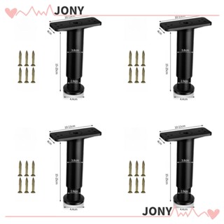 Jy1 ขารองรับโครงเตียง 4 ชิ้น พร้อมฐานกว้าง ปรับความสูงได้ ความสูง 5.9 นิ้ว เป็น 9.84 นิ้ว สีดํา แบบเปลี่ยน