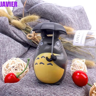 Javier ตุ๊กตาฟิกเกอร์การ์ตูน Totoro ขนาดเล็ก พร้อมร่ม สําหรับตกแต่งปาร์ตี้