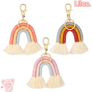 Lilac พวงกุญแจไฟเบอร์ ห้อยพู่ สีรุ้ง สําหรับห้อยกระเป๋าถือ 1 ชิ้น 3 ชิ้น