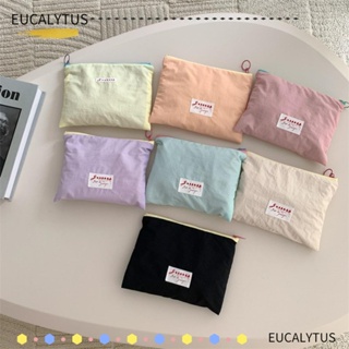 Eutus กระเป๋าสตางค์ กระเป๋าใส่เหรียญ ผ้าแคนวาส ขนาดเล็ก แบบพกพา สําหรับผู้หญิง