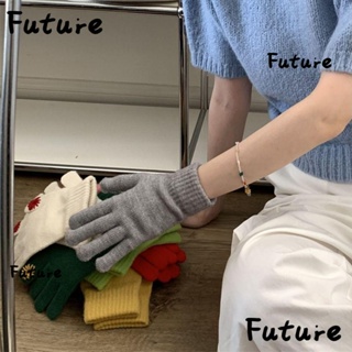 Future ถุงมือถัก กันลม หนา ให้ความอบอุ่น หน้าจอสัมผัส สําหรับขี่จักรยานกลางแจ้ง