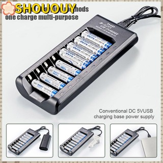 Shououy เครื่องชาร์จแบตเตอรี่ 5V 2A 4/8 สล็อต ไฟแสดงสถานะ LED ชาร์จเร็ว