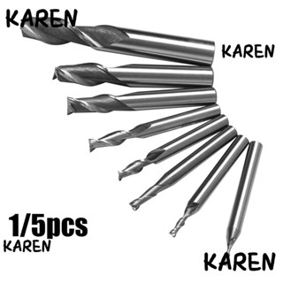 Karen ขายดี ดอกกัดมิลลิ่ง 1-12 มม. 1/5 ชิ้น|เครื่องมือตัดมิลลิ่ง 2 ฟลุต