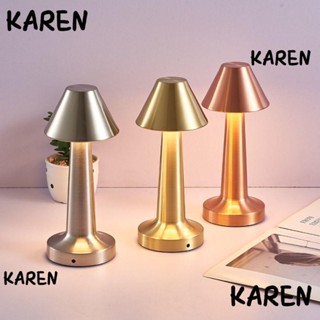 Karen โคมไฟตั้งโต๊ะ LED ตกแต่งโรงแรม ไร้สาย แบบชาร์จ USB