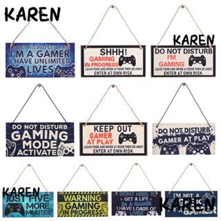 ป้ายไม้ ลาย KAREN สําหรับตกแต่งผนังบ้าน ห้องเล่นเกม เหมาะกับเด็กผู้ชาย ผู้หญิง