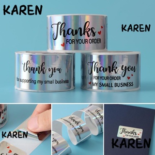 Karen สติกเกอร์ Thank You ขนาดเล็ก สไตล์ธุรกิจ สําหรับติดตกแต่ง 120 ชิ้น ต่อม้วน