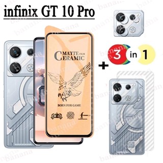 3 In 1 ฟิล์มกระจกนิรภัยเซรามิค กันรอยหน้าจอ เนื้อแมตต์ ป้องกันกล้อง สําหรับ Infinix GT 10 Pro Tecno Pova 5 3 2 NEO 2 Spark 10 Pro 10C 9T 10 8 7 Pro Camon 20 Pro 4G 5G 18P 18