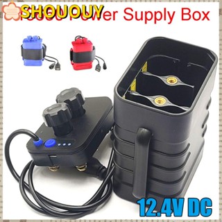 Shououy พาวเวอร์แบงค์ 18650 12.4V DC ชาร์จ USB ถอดออกได้ สําหรับไฟจักรยาน โทรศัพท์มือถือ 6 ชิ้น