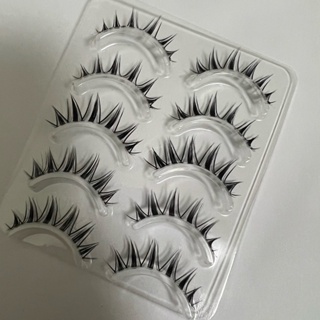 Sharp tail + V-shaped thick womens group cartoon eyelashes Thai supernatural false eyelashes one piece of novice Barbie