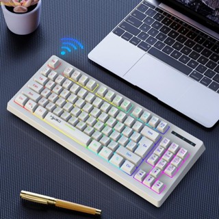 Doublebuy L100 2 4G คีย์บอร์ดไร้สาย 87 คีย์ RGB Backlight Compact Slim Keypad Type C USB เมมเบรนเกมมิ่งคีย์บอร์ด 180