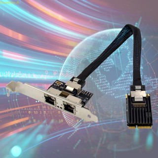 Doublebuy อะแดปเตอร์การ์ดเครือข่ายอีเธอร์เน็ต PCI-E RJ45 พอร์ตคู่ ขนาดเล็ก แบบพกพา