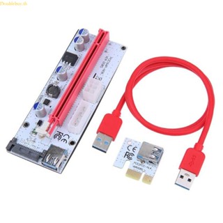 Doublebuy การ์ดไรเซอร์ต่อขยาย PCI-E 4Pin 6Pin LED US สําหรับ Express 1X เป็น 16X