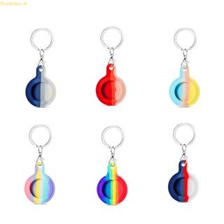 Doublebuy เคสซิลิโคน สีรุ้ง แบบพกพา สําหรับ Airtag Key Finder