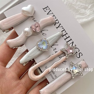 Pink Galaxy Slitter Sweet Love hairpin side clip ins style Advanced sense bangs hairpin hairpin