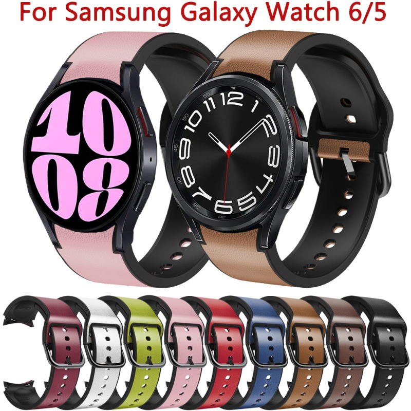 สายนาฬิกาข้อมือหนัง ซิลิโคน 20 มม. สําหรับ Samsung Galaxy Watch 6 Classic 47 มม. 43 มม. Galaxy Watch 6 5 44 มม. 40 มม.