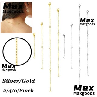 Maxg สร้อยคอโซ่ โลหะผสม สีเงิน สีทอง ทนทาน เครื่องประดับ สําหรับผู้หญิง และผู้ชาย