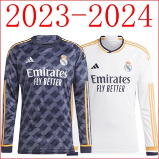 เสื้อกีฬาแขนยาว ลายทีมฟุตบอล Real madrid 23-24 ชุดเหย้า สําหรับผู้ชาย