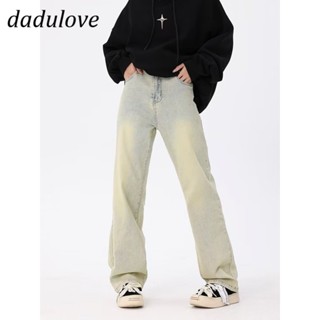 DaDulove💕 New American Ins High Street Retro Yellow Mud Jeans Niche High Waist Straight Trousers Trousers