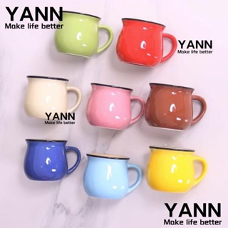 Yann1 แก้วมักเซรามิก ขนาดใหญ่ 175 มล. สีสดใส สไตล์เรโทร สําหรับตั้งแคมป์