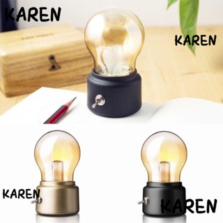 Karen หลอดไฟ LED โคมไฟตั้งโต๊ะ แบบชาร์จ USB ลูกบอล โคมไฟตกแต่งโต๊ะ คลาสสิก โคมไฟ LED ห้องนอน