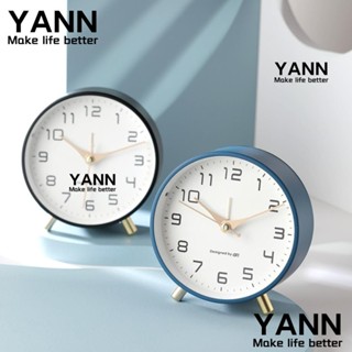 Yann1 นาฬิกาปลุกตั้งโต๊ะ โลหะ ทรงกลม ขนาดเล็ก แบบพกพา เสียงเงียบ 6 สี สําหรับห้องเรียน