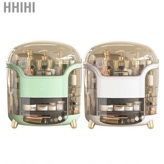 Hhihi Vertical Makeup Box  Large  ABS Compartment Design Transparent Rotatable  for Jewelry Home