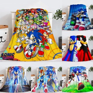 ผ้าห่ม ผ้าสักหลาด แบบนิ่ม พิมพ์ลายอนิเมะ Sonic the Hedgehog ขนาด 75 ซม. X 100 ซม. ให้ความอบอุ่น แฟชั่นฤดูใบไม้ผลิ และฤดูใบไม้ร่วง สําหรับเดินทาง ตั้งแคมป์กลางแจ้ง