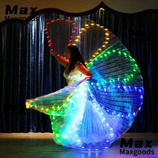 Maxg ปีกผีเสื้อเรืองแสง LED เรืองแสง สีรุ้ง สําหรับเต้นรํา