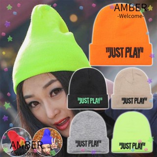 Amber หมวกบีนนี่ลําลอง ผ้าถัก 5 สี สําหรับผู้หญิง และผู้ชาย