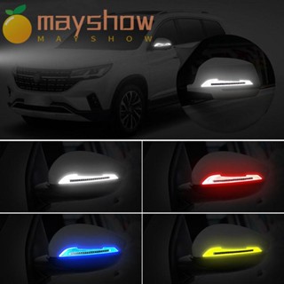 Mayshow 8 ชิ้น สติกเกอร์สะท้อนแสง สําหรับรถยนต์ รถจักรยานยนต์ มีกาวในตัว สําหรับเทปสัญลักษณ์อัตโนมัติ