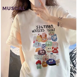 Musgal ใหม่ เสื้อเชิ้ตลําลอง ทรงหลวม เข้ารูป พิมพ์ลาย เซ็กซี่ แฟชั่นสําหรับสตรี 2023