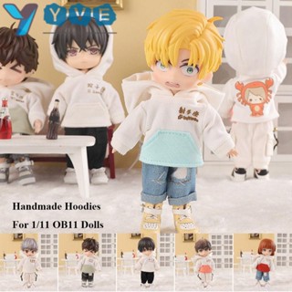 Yve เสื้อฮู้ดดี้ แฮนด์เมด แฟชั่น อุปกรณ์เสริม สําหรับตุ๊กตา 1/12BJD