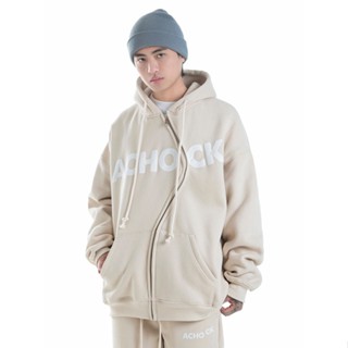 เสื้อคาร์ดิแกนกันหนาวลําลอง มีฮู้ด แต่งซิป พิมพ์ลาย ทรงหลวม แบบดั้งเดิม