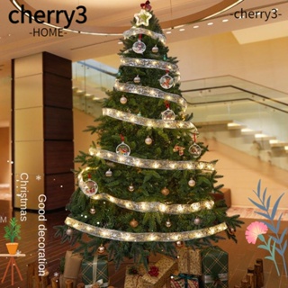 Cherry3 ริบบิ้นไฟ LED 30 ดวง รูปโบว์ สีทอง เงิน กันน้ํา สําหรับตกแต่งต้นคริสต์มาส งานแต่งงาน บ้าน