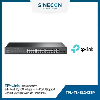 TP-Link ทีพีลิ้งค์ รุ่น TL-SL2428P JetStream 24-Port 10/100Mbps + 4-Port Gigabit Smart Switch with 24-Port PoE+