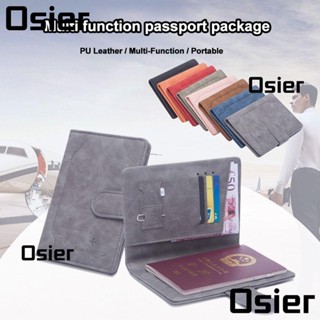 Osier1 RFID ปกหนังสือเดินทาง ธุรกิจ หัวเข็มขัด อเนกประสงค์ กระเป๋าสตางค์ หนัง PU