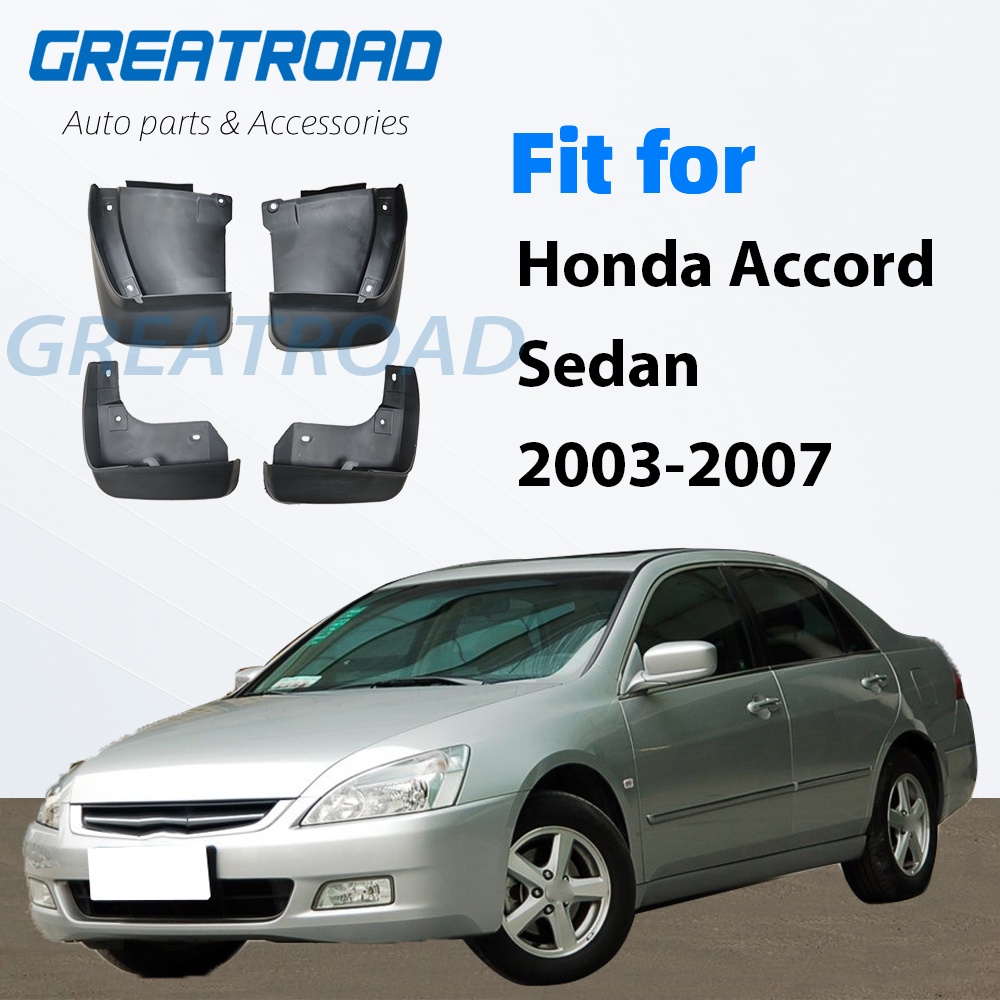 บังโคลน สีดํา สําหรับ Honda Accord Sedan 2003 2004 2005 2006 2007 4 ชิ้น