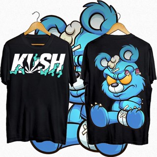 เสื้อยืดคอตตอน  สไตล์ใหม่ ขายร้อน KU*SH Evil Teddy Bear Trend New Design Bully เสื้อยืดแฟชั่นพิมพ์ เสื้อยืดคุณภาพดี