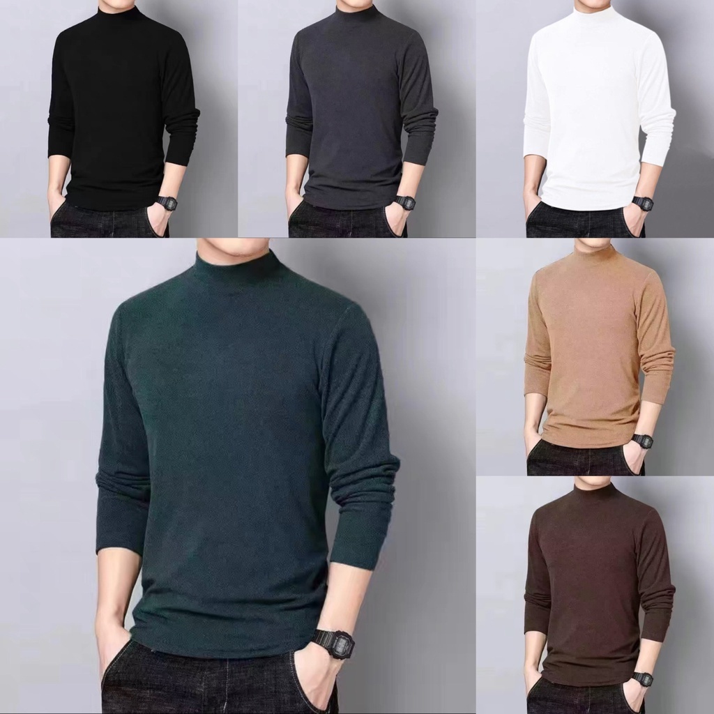 【M-5XL】เสื้อยืดแขนยาวลําลอง คอกลม ผ้าฝ้าย สีพื้น แฟชั่นฤดูใบไม้ร่วง และฤดูหนาว สไตล์เกาหลี สําหรับผู้ชาย