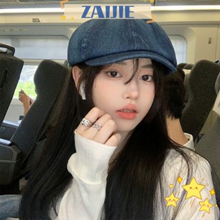 Zaijie24 หมวกเบเร่ต์ หมวกบังแดด ระบายอากาศ ทรงแปดเหลี่ยม สไตล์คาวบอยวินเทจ สําหรับเด็กผู้หญิง