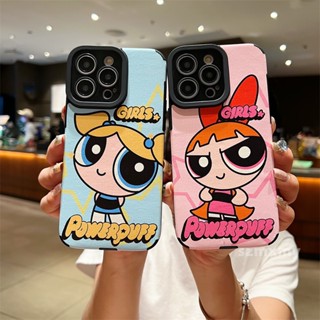 เคสโทรศัพท์มือถือหนังนิ่ม กันเลนส์ ลาย Powerpuff Girls สําหรับ Iphone 14 13 12 11 Pro X xs Max Xr 7 8 14 Plus