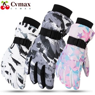 Cvmax ถุงมือหิมะ, ถุงมือสกี หน้าจอสัมผัส กันลื่น, แฟชั่น ขนแกะ หนา อบอุ่น กันลม กันน้ํา ถุงมือขี่จักรยาน กีฬาฤดูหนาว