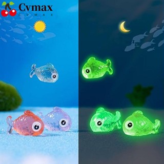 Cvmax ฟิกเกอร์เรซิ่นเรืองแสง รูปปลาน่ารัก ขนาดเล็ก สําหรับตกแต่งสวน