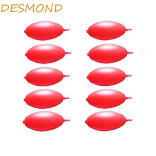 Desmond ทุ่นลอยน้ํา พลาสติก ทรงลูกบอล ยาว สีแดง สําหรับตกปลา 10 ชิ้น