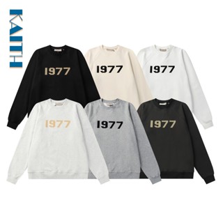 พร้อมส่ง เสื้อกันหนาว คอกลม แขนยาว พิมพ์ลายโลโก้ S 1977 สไตล์เกาหลี ฮิปฮอป ทรงหลวม โอเวอร์ไซซ์ แฟชั่น สําหรับผู้ชาย และผู้หญิง