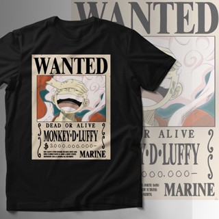 ป่าเสื้อยืดผ้าฝ้ายพิมพ์ลายKaos Baju อะนิเมะ ONE PIECE โปสเตอร์ต้องการ LUFFY TERBARU GEAR 5 SUN GOD NIKA tshirt bounty on