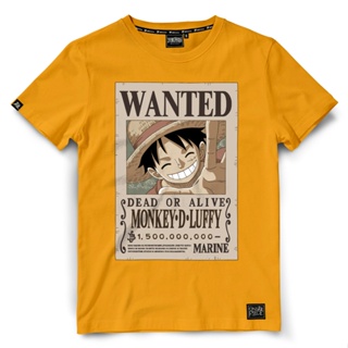 ป่าDextreme เสื้อวันพีซ (DOP-1241) ลาย Wanted ลูฟี่ Luffy มี สีดำ สีกรม และ สีเหลือง(S-5XL)