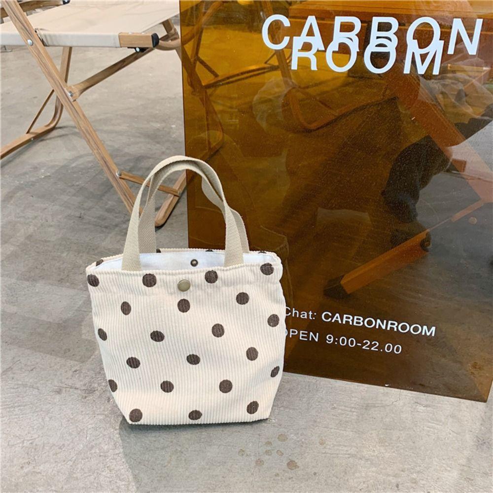 กระเป๋าใส่ข้าวกลางวัน ผ้าลูกฟูก สไตล์เรียบง่ายและย้อนยุค มีขนาดใหญ่และเป็นมิตรกับสิ่งแวดล้อม - รูปที่ 6