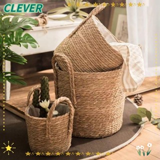 Clever ตะกร้าสาน แฮนด์เมด สีเหลือง สําหรับใส่ดอกไม้ ซักรีด ตกแต่งบ้าน